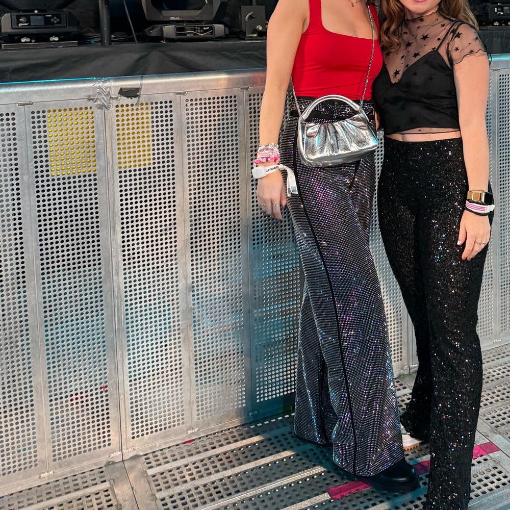 12th tribe Black Sequin Pants